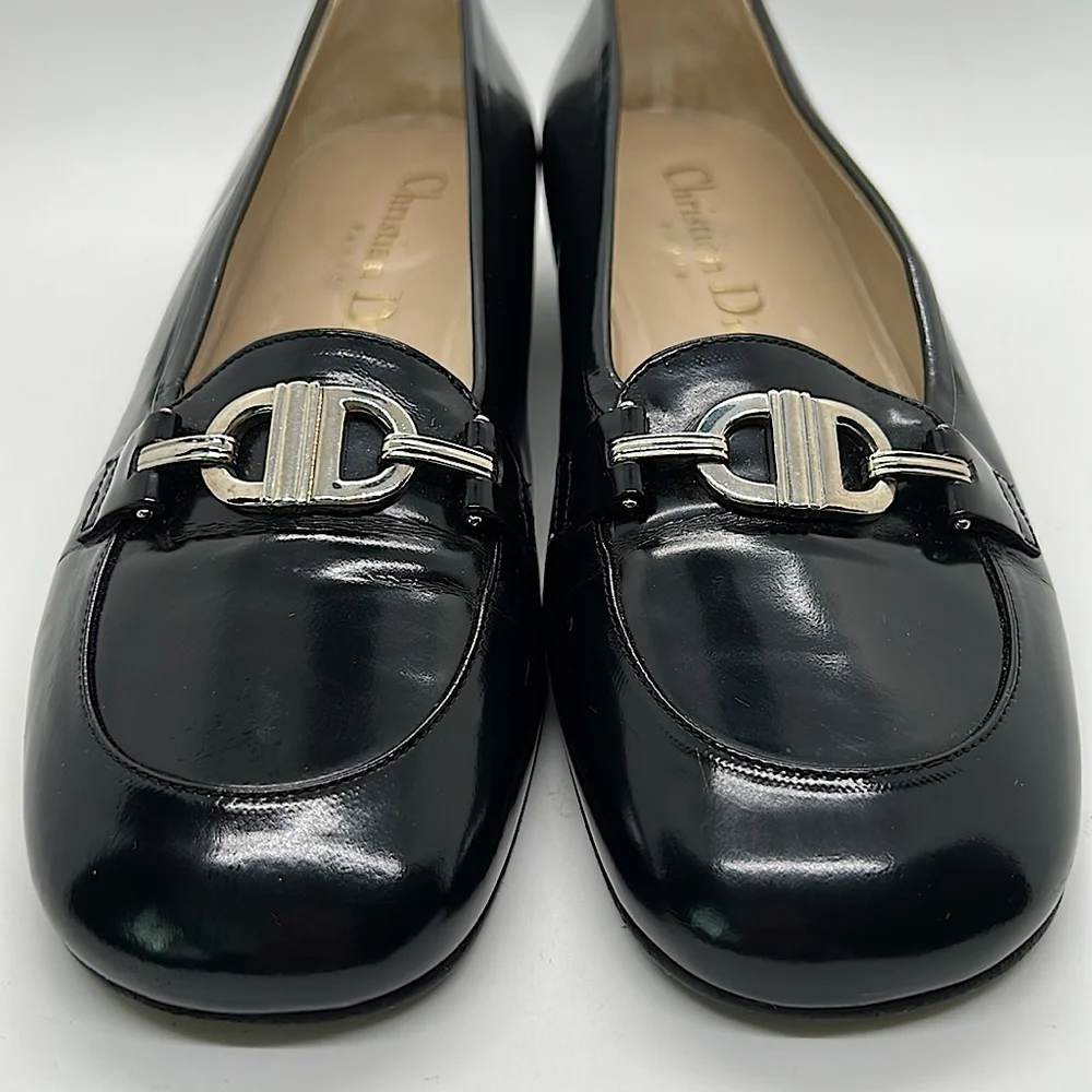 Christian Dior Authentic Black Leather Buckle Loafer Dress Shoes **Sz 36/Sz 6** - Picture 3 of 10